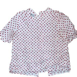 White Blouse with Red Polka Dots